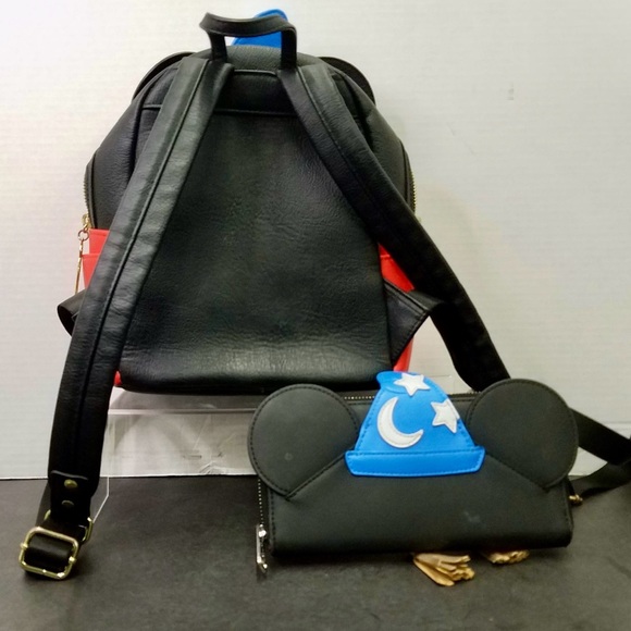 Rare Loungefly sorcerer Mickey backpack, and matching wallet 2020 main image 6